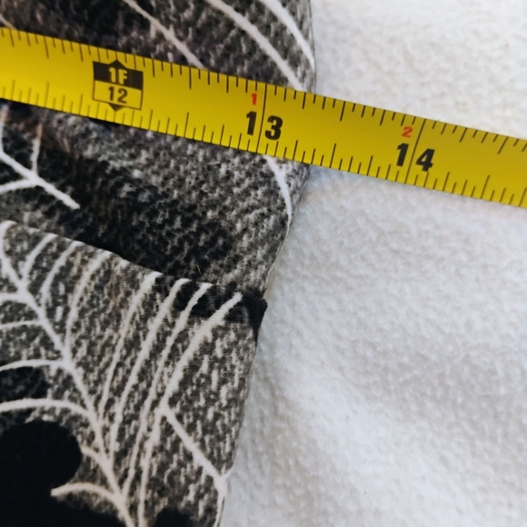 Time and Tru Black Leggings with White Spiderweb and Orange Accent Print - Picture 6 of 9